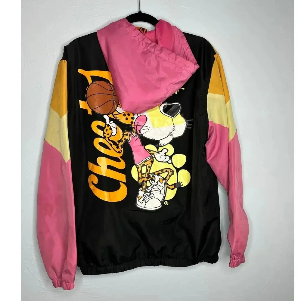 Cheetos Pullover Quarter Zip Jacket Size Small Chester Cheetah Black Novelty - Picture 8 of 9